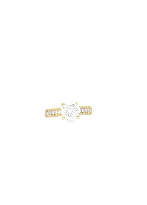 Inel din Aur Galben 14K Shimmer Stone Ring