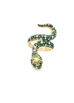Inel din Aur Galben 14K Sparkling Snake Ring