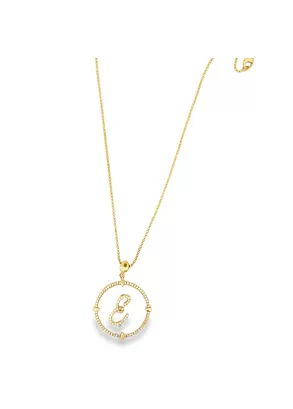 Colier din Aur Galben 18K Diamond Initial "E" Necklace