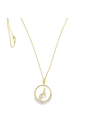 Colier din Aur Galben 18K Diamond Initial "A" Necklace