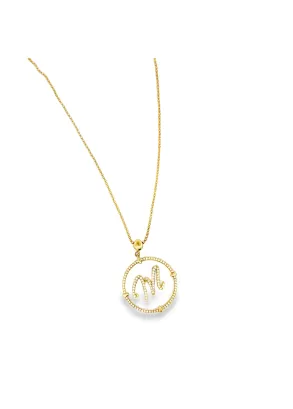 Colier din Aur Galben 18K Diamond Initial "M" Necklace