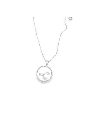 Colier din Aur Alb 18K Diamond Initial "L" Necklace