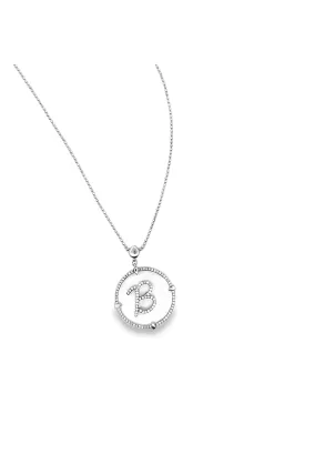 Colier din Aur Alb 18K Diamond Initial "B" Necklace