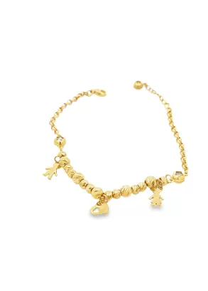 Bratara din Aur Galben 14K Kids Charm Bracelet