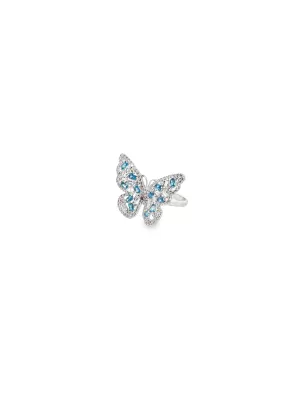 Inel din Aur Alb 14K Blue Butterfly Ring