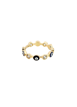 Inel din Aur Galben 14K Evil Eye Ring