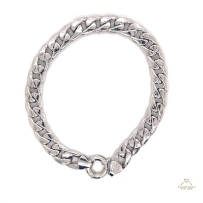 Bratara din Aur alb total lucios 14k Gold Bracelets For Men-0