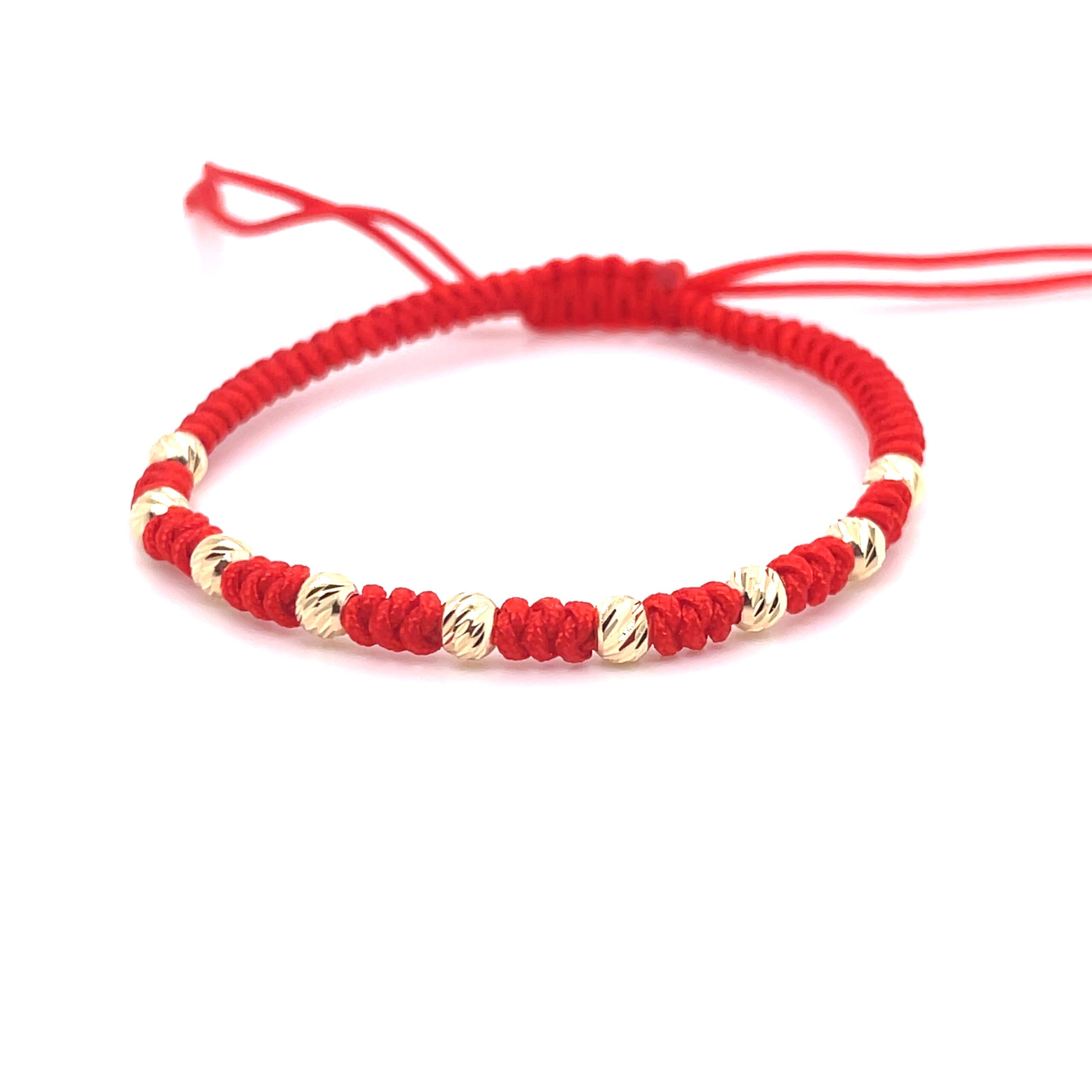 Bratara cu snur rosu din Aur Galben 14k Cord Bracelet-0