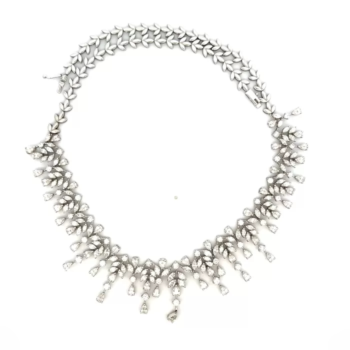 Colier din Aur Alb 18K Eternal Diamond Necklace-0