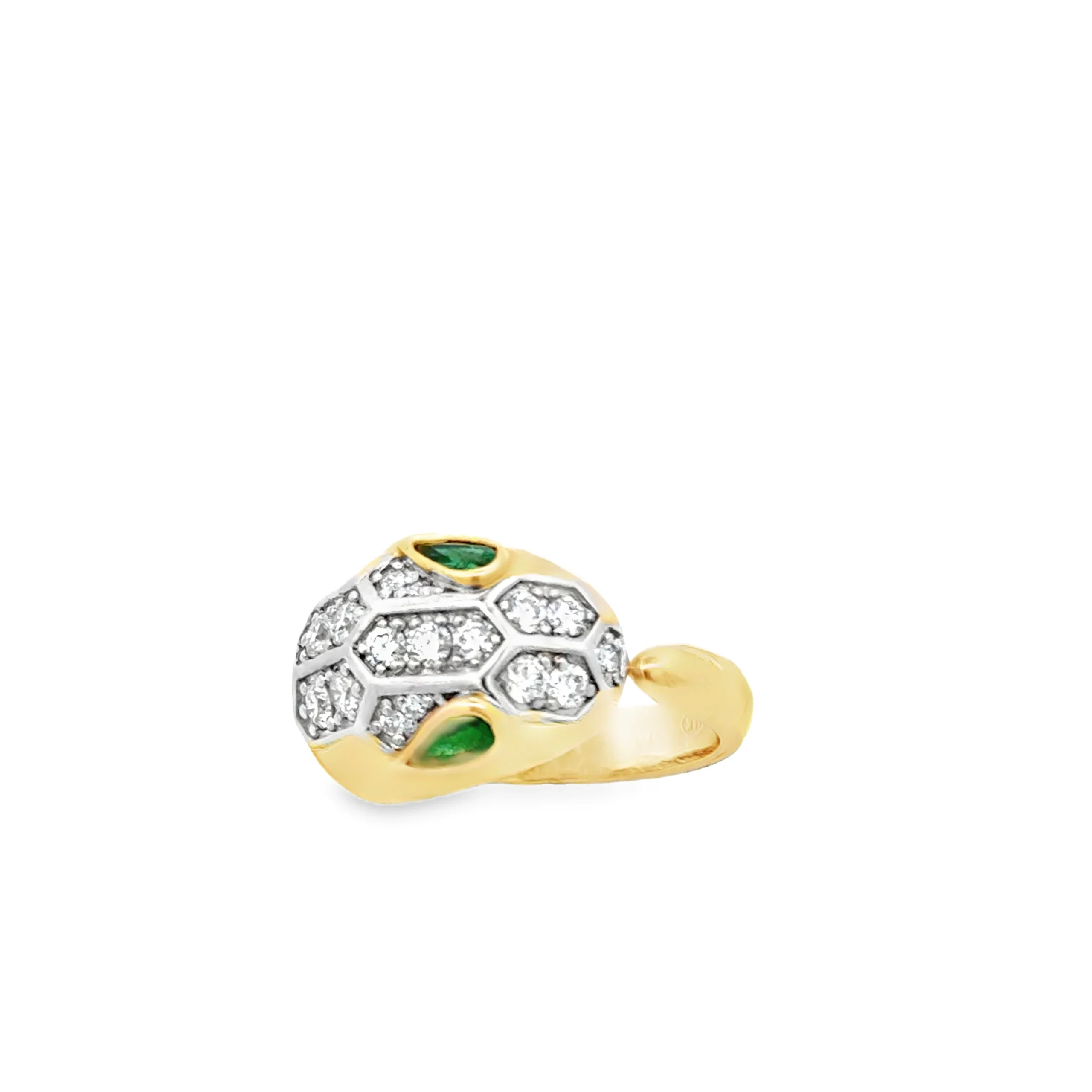 Inel din Aur Galben 18K Snake Diamond Ring-0