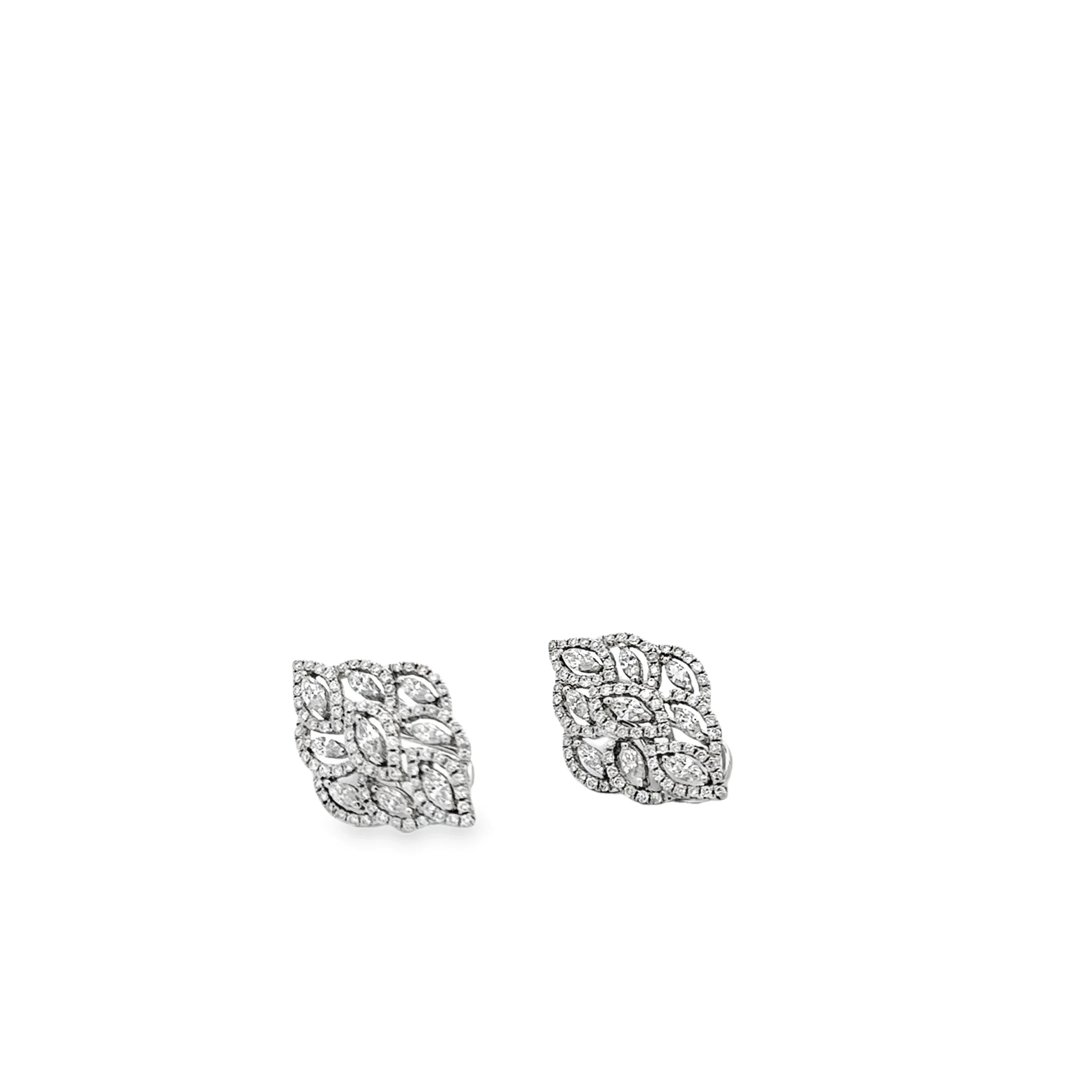 Cercei din Aur Alb 18K Luxe Diamond Studs-0